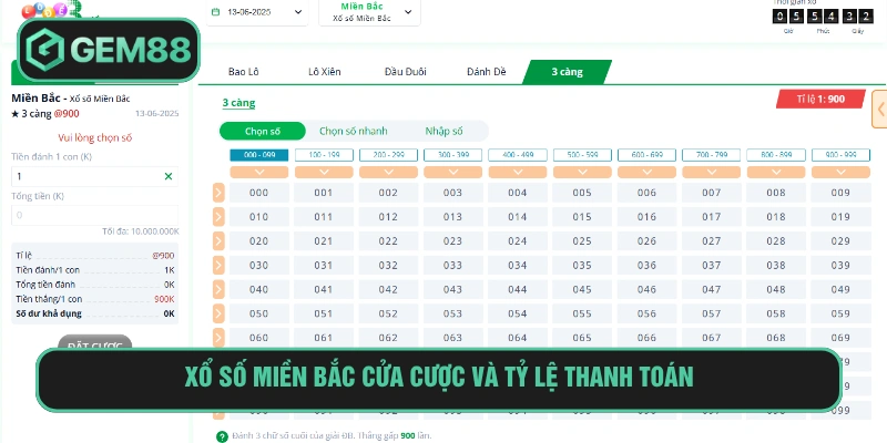 Xổ Số Miền Bắc Gem88 Cơ Hội Làm Giàu Từ Những Con Số Hình thức chơi và cơ chế thanh toán lô đề miền Bắc chi tiết