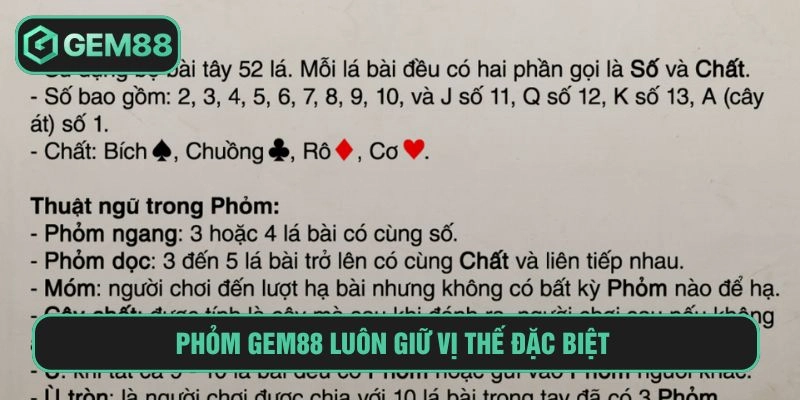 Phỏm GEM88 Và Tham Gia Đấu Trí, Đặt Cược Đỉnh Nhất Phỏm GEM88 luôn giữ vị thế đặc biệt
